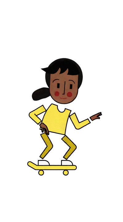 Mädchen auf Skateboard macht einen Ollie